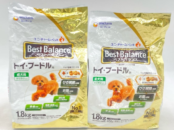 【訳あり】2個セット！ベストバランス トイ・プードル用 カリカリ仕立て 1.8kg 成犬 ◆賞味期限 2027年7月