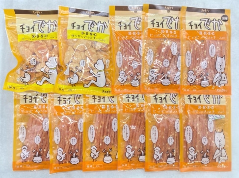 【訳あり】11個セット！わんわん チョイでか サクサクささみ・ヒョロヒョロささみチーズ入り 成犬 ◆賞味期限 2026年8月