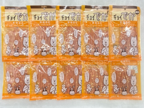 【訳あり】10個セット！わんわん チョイでか ヒョロヒョロささみチーズ入り 60g 成犬 ◆賞味期限 2026年8月
