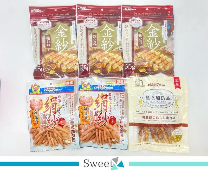 【S07-0404】6個セット！金紗鶏むね 絹紗ビーフ 鶏の白むね肉巻き 成犬 ドッグフードおやつ ◆賞味期限 2026年6月30日