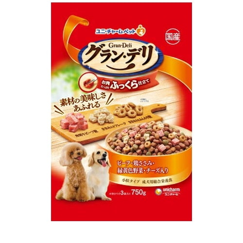 グラン・デリ ふっくら仕立て ビーフ・鶏ささみ・緑黄色野菜・チーズ・角切りビーフ粒入り 750g ◆賞味期限 2026年11月
