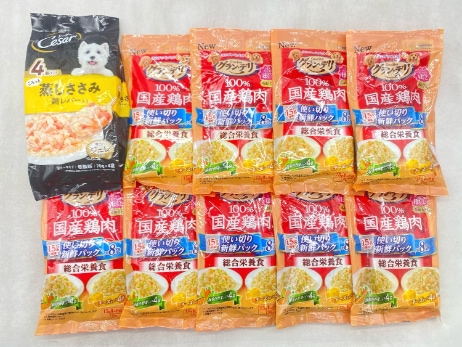 【訳あり】10個セット！グラン・デリ 100％国産鶏肉パウチ シーザー蒸しささみ ◆賞味期限 2026年8月