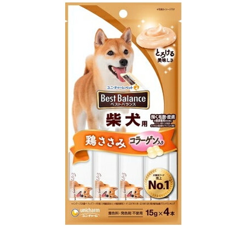 ベストバランス 柴犬用 鶏ささみ コラーゲン入り 15g×4本 ◆賞味期限 2027年7月