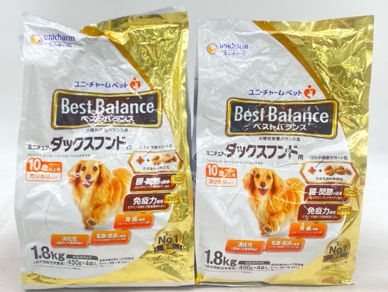 【訳あり】2個セット！シニア ベストバランス ミニチュア・ダックスフンド用 カリカリ仕立て 1.8kg ◆賞味期限 2027年2月