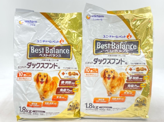 【訳あり】2個セット！シニア ベストバランス ミニチュア・ダックスフンド用 カリカリ仕立て 1.8kg ◆賞味期限 2027年2月