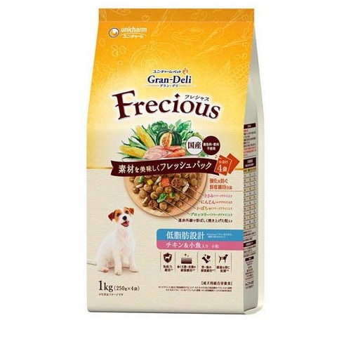 グランデリフレシャス アダルト成犬用 低脂肪設計 チキン＆小魚入り(250g*4袋入) ◆賞味期限 2026年9月