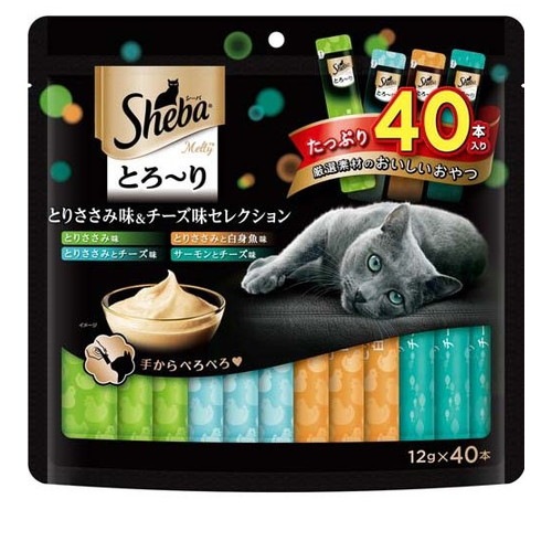 シーバ とろ～り メルティ とりささみ味＆チーズ味セレクション 480g(12gx40本入) ◆賞味期限 2026年8月