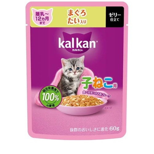 カルカン パウチ 12ヵ月までの子ねこ用 まぐろ たい入り(60g) ◆賞味期限 2027年3月
