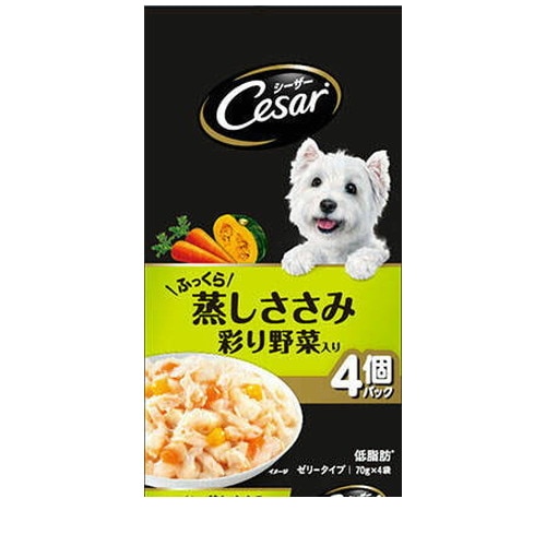 シーザー ごろっと蒸しささみ 彩り野菜入り 70g×4袋 (CPM2) ◆賞味期限 2027年8月