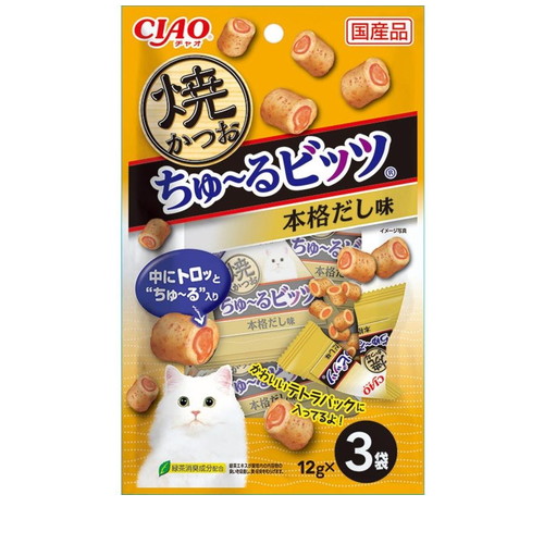 いなば CIAO 焼かつお ちゅ～るビッツ 本格だし味 36g(12gx3袋) ◆賞味期限 2027年2月