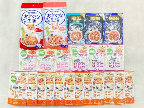 【訳あり】23個セット！アイシア おさかな生活 黒缶 MiawMiaw 成猫 ◆賞味期限 2026年12月