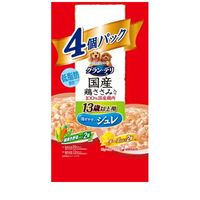 ユニチャーム グラン・デリ 国産鶏ささみ パウチ ジュレ 13歳以上用 緑黄色野菜入り・チーズ入り各2個ずつ 80g×4 ◆賞味期限 2028年1月