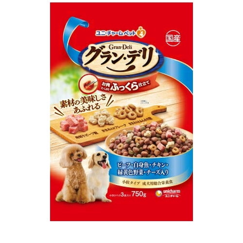 グラン・デリ ふっくら仕立て ビーフ・白身魚・チキン・緑黄色野菜・チーズ・角切りビーフ粒入り 750g ◆賞味期限 2027年4月