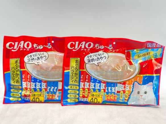 【訳あり】2個セット！いなば CIAOちゅ～る まぐろ・かつおバラエティ 560g 成猫 ◆賞味期限 2026年11月