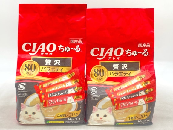 【訳あり】2個セット！いなば CIAOちゅ～る 贅沢バラエティ 14gx80本 成猫 ◆賞味期限 2027年5月