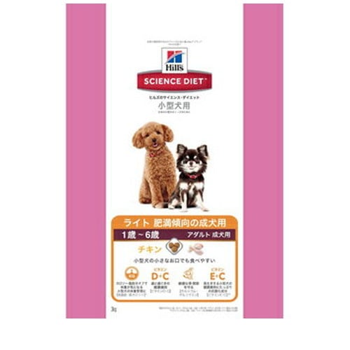 サイエンス・ダイエット 小型犬用 アダルト ライト 1～6歳 肥満傾向の成犬用 チキン 3kg ◆賞味期限 2027年3月
