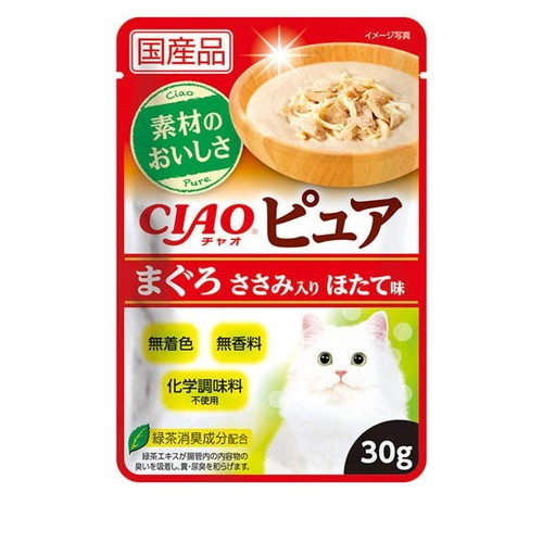いなば CIAO ピュアパウチ まぐろ ささみ入り ほたて味(30g) ◆賞味期限 2027年10月