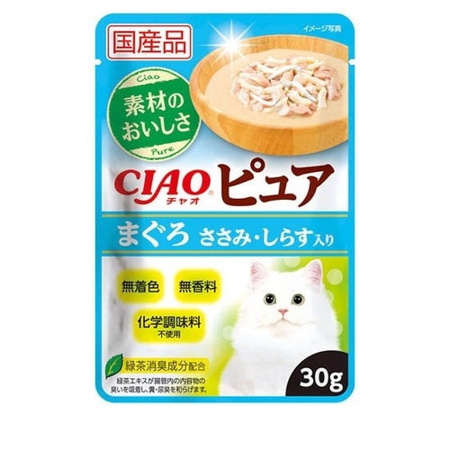 いなば CIAO ピュアパウチ まぐろ ささみ・しらす入り(30g) ◆賞味期限 2027年10月
