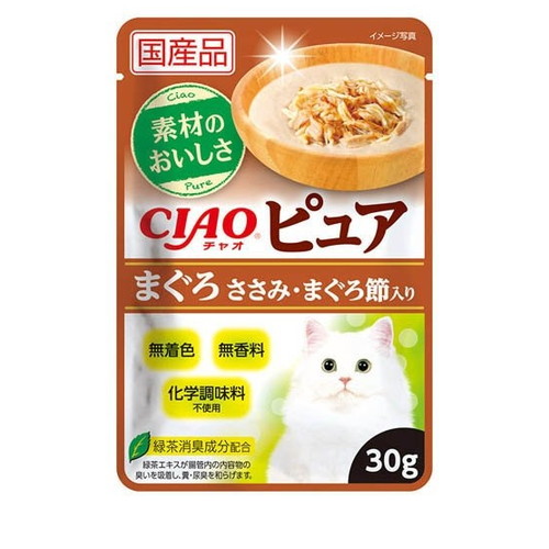 いなば CIAO ピュア パウチ まぐろ ささみ・まぐろ節入り(30g) ◆賞味期限 2028年2月