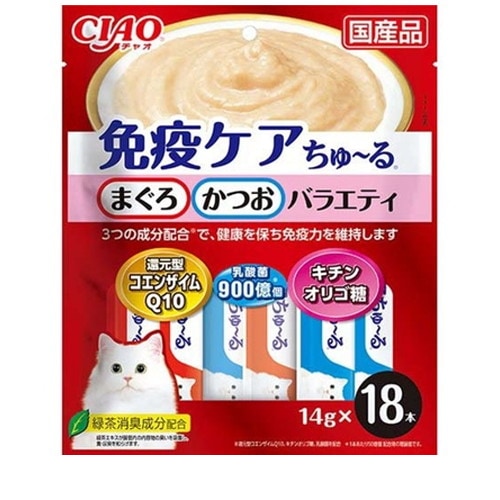 いなば CIAO チャオ 免疫ケアちゅ～る まぐろ・かつおバラエティ 14g×18本 ◆賞味期限 2028年3月