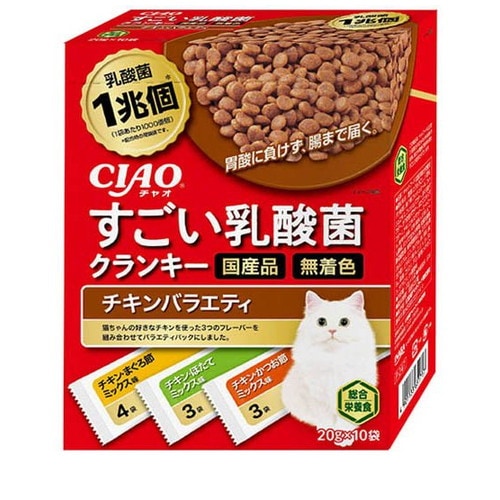 いなば CIAO すごい乳酸菌クランキー(BOX) チキンバラエティ 200g(20gx10袋) ◆賞味期限 2027年5月