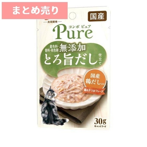 ★12個まとめ売り★コンボ ピュア キャット パウチ 鶏＆かつお・国産鶏だし入り 30g ◆賞味期限 2027年1月