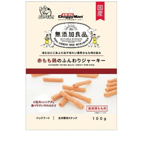 ドギーマン 無添加良品 赤もも鶏のふんわりジャーキー 100g ◆賞味期限 2027年2月