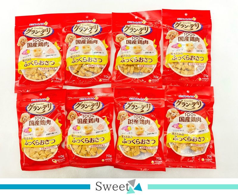 【S04-0102】8個セット！グラン・デリ 鶏ささみのふっくらおさつ 70g 成犬 ドッグフードおやつ ◆賞味期限 2026年9月30日