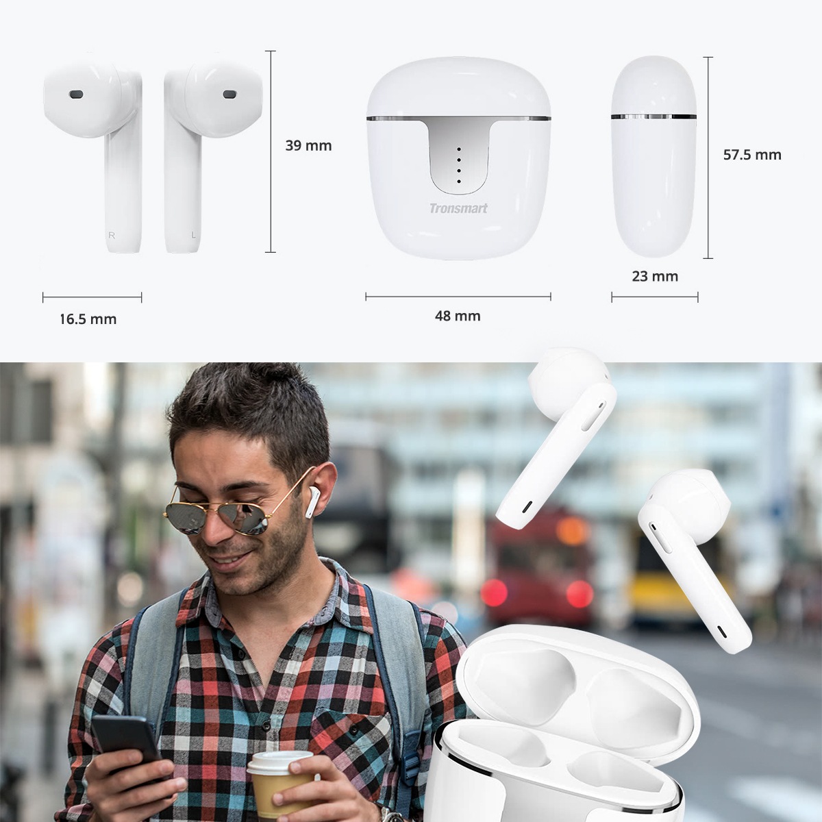 Tronsmart Onyx Ace ワイヤレスイヤホン ホワイト 【1年保証】