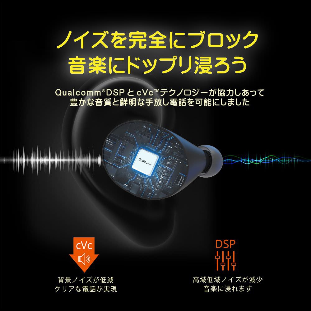 Tronsmart Spunky Beat ワイヤレスイヤホン ブラック【1年保証】