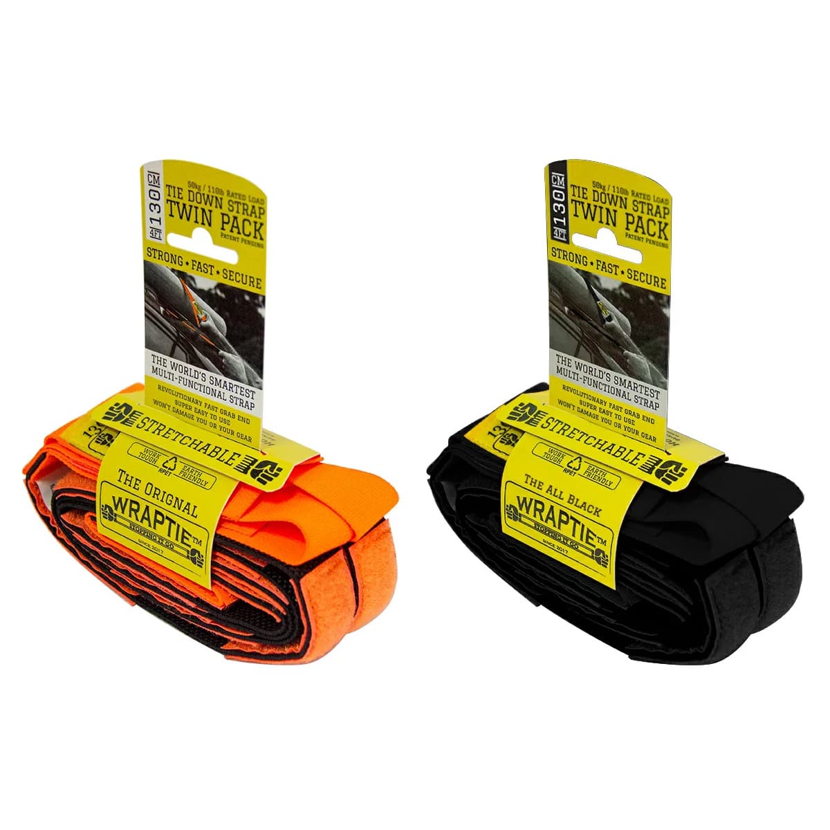 荷締めバンド ラップタイ 130cm 幅2.5cm 2本セット｜アウトドア キャンプ 持ち運び