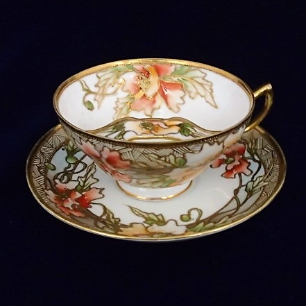 オールドノリタケ ムスタッシュ（口髭）カップ ポピー 金盛 レア sold