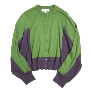 ENFOLD(ե) COLOR-BLOCK CARDIGAN