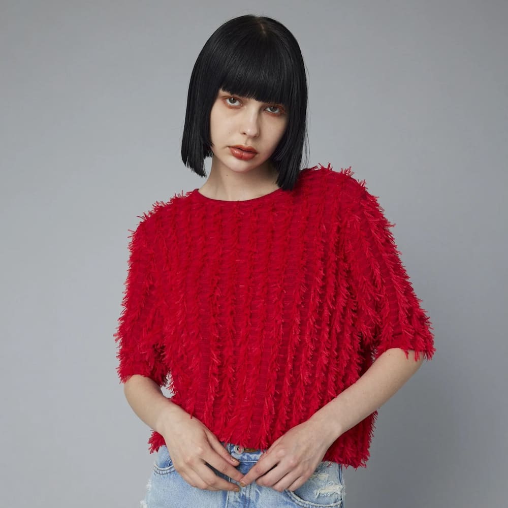 HeRIN.CYE(ヘリンドットサイ) Cut fringe knit tops