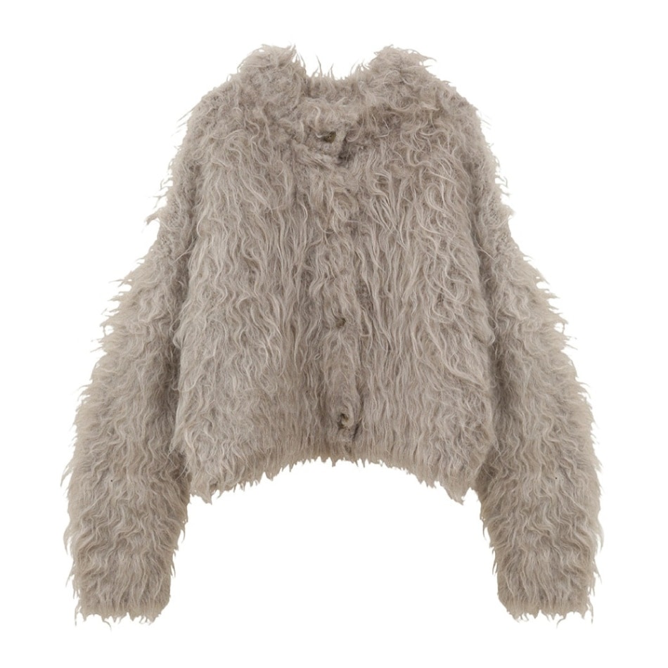 【美品】CLANE SHAGGY SHORT KNIT CARDIGAN ピンク CLANE - シャギ― ショートカーディガン - SHAGGY SHORT KNIT
