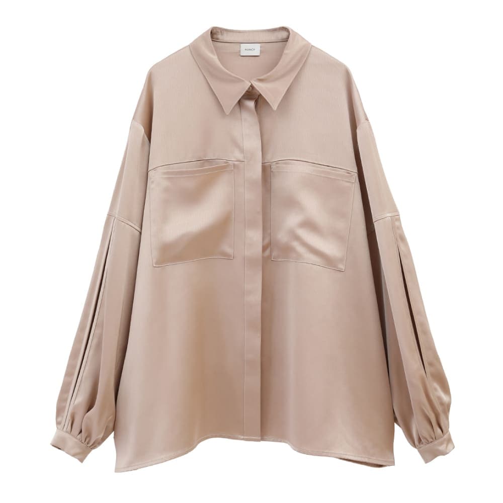 MANOF(マノフ) OUT POCKET SATIN SHIRTS