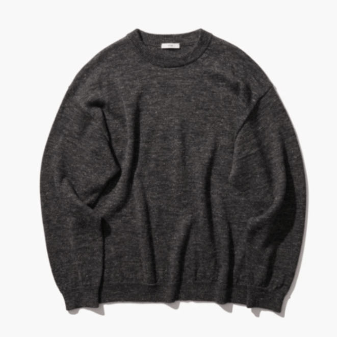 ATON(ȥ) BABY ALPACA LINEN CREWNECK SWEATER