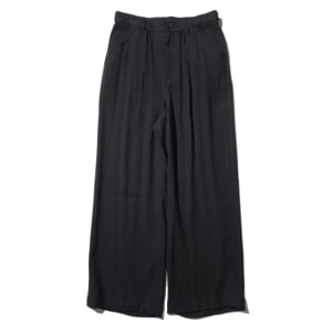 YOKE(衼) LINEN ACETATE FRONT GATHER WIDE TROUSERS