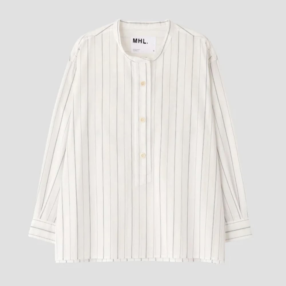 MHL.(エムエイチエル) GRAPHIC COTTON STRIPE SHIRTS