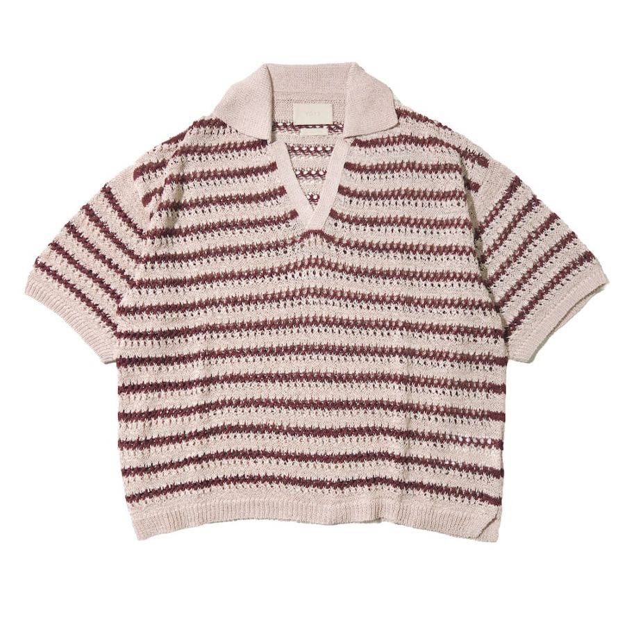 YOKE(ヨーク) BORDER MESH KNIT SKIPPER POLO SHIRT