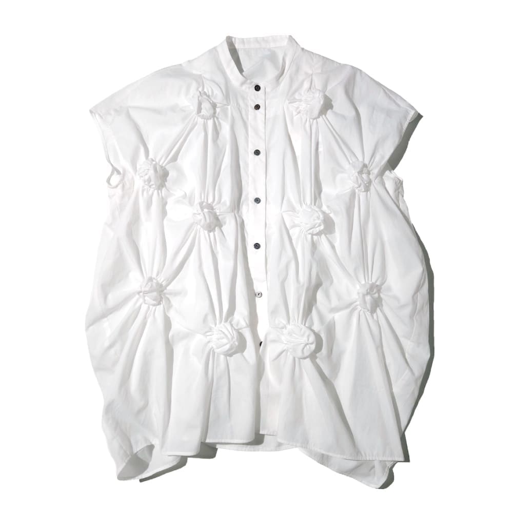 CIRCLE SHIRRING SHIRT｜38｜WHT｜SHIRTS AND BLOUSES｜|ENFÖLD