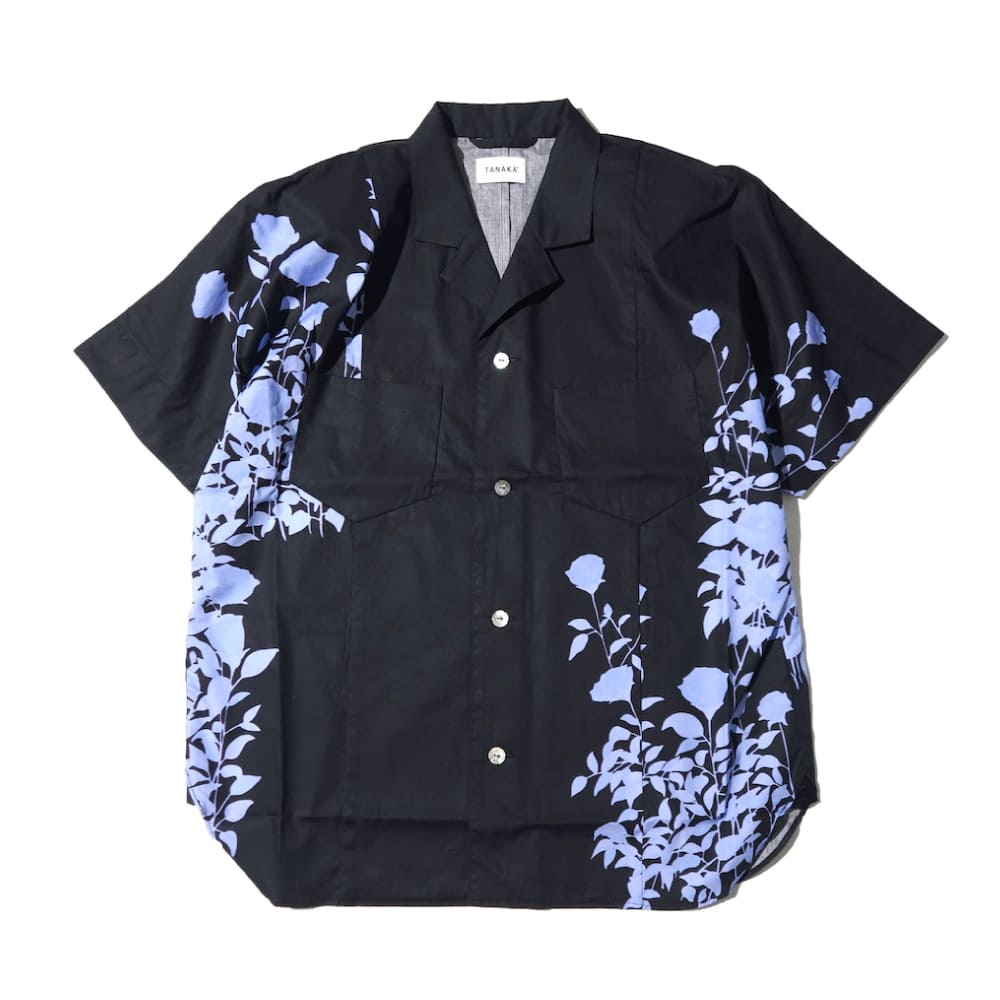【SALE】TANAKA(タナカ) SOUTHERN FRENCH SHIRT - BK ROSE GARDEN