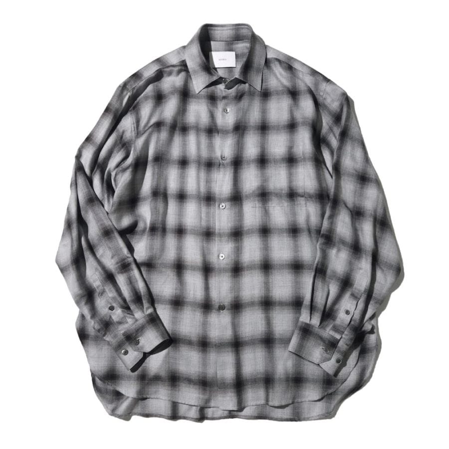 ssstein(シュタイン) RAYON/LYOCELL CHECK OVERSIZED DOWN PAT SHIRT