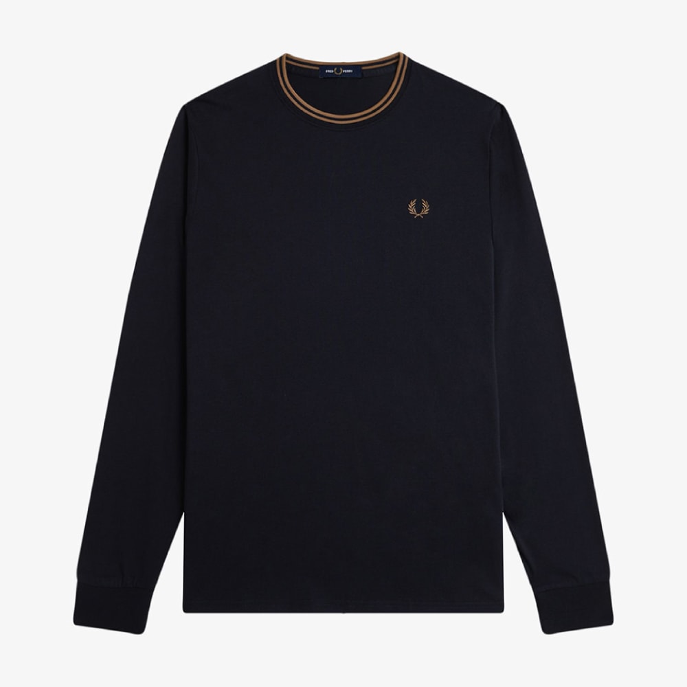 Fred Perry  ニット プリーツ ロングスリーブシャツ Classic Knitted Long Sleeve Shirt(S X23：PORRIDGE MARL