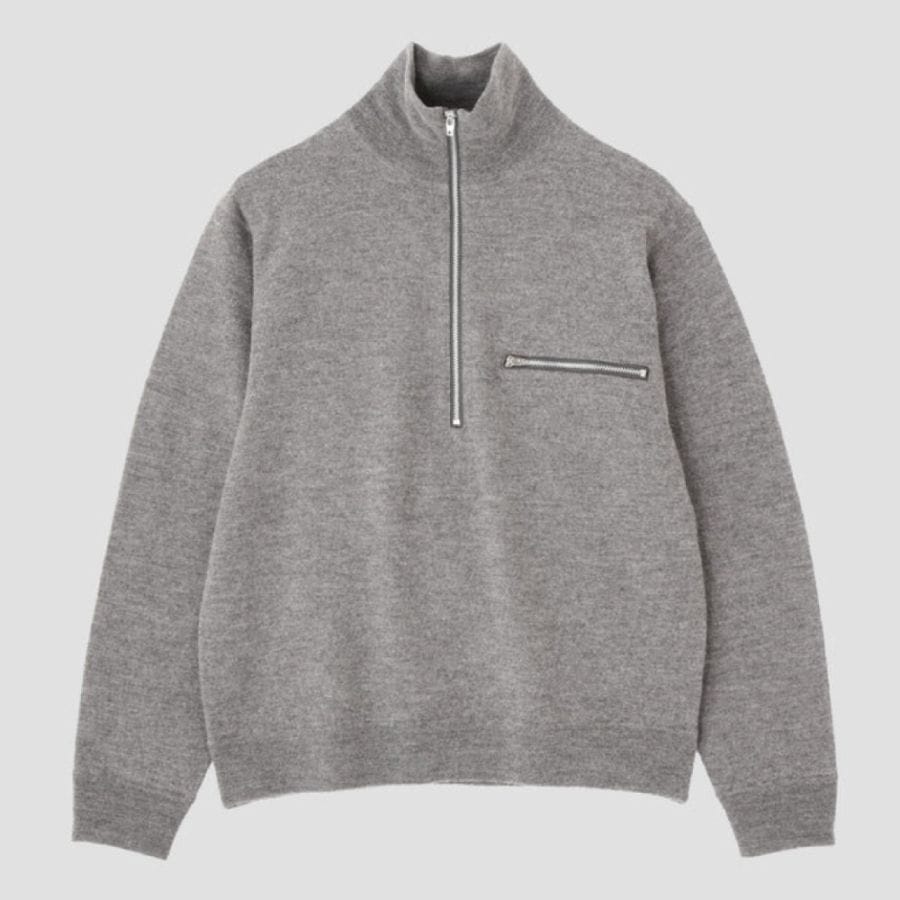 YLEVE(イレーヴ) ULTRAFINE MERINO MILLED WOOL KNIT HALF ZIP PULL OVER