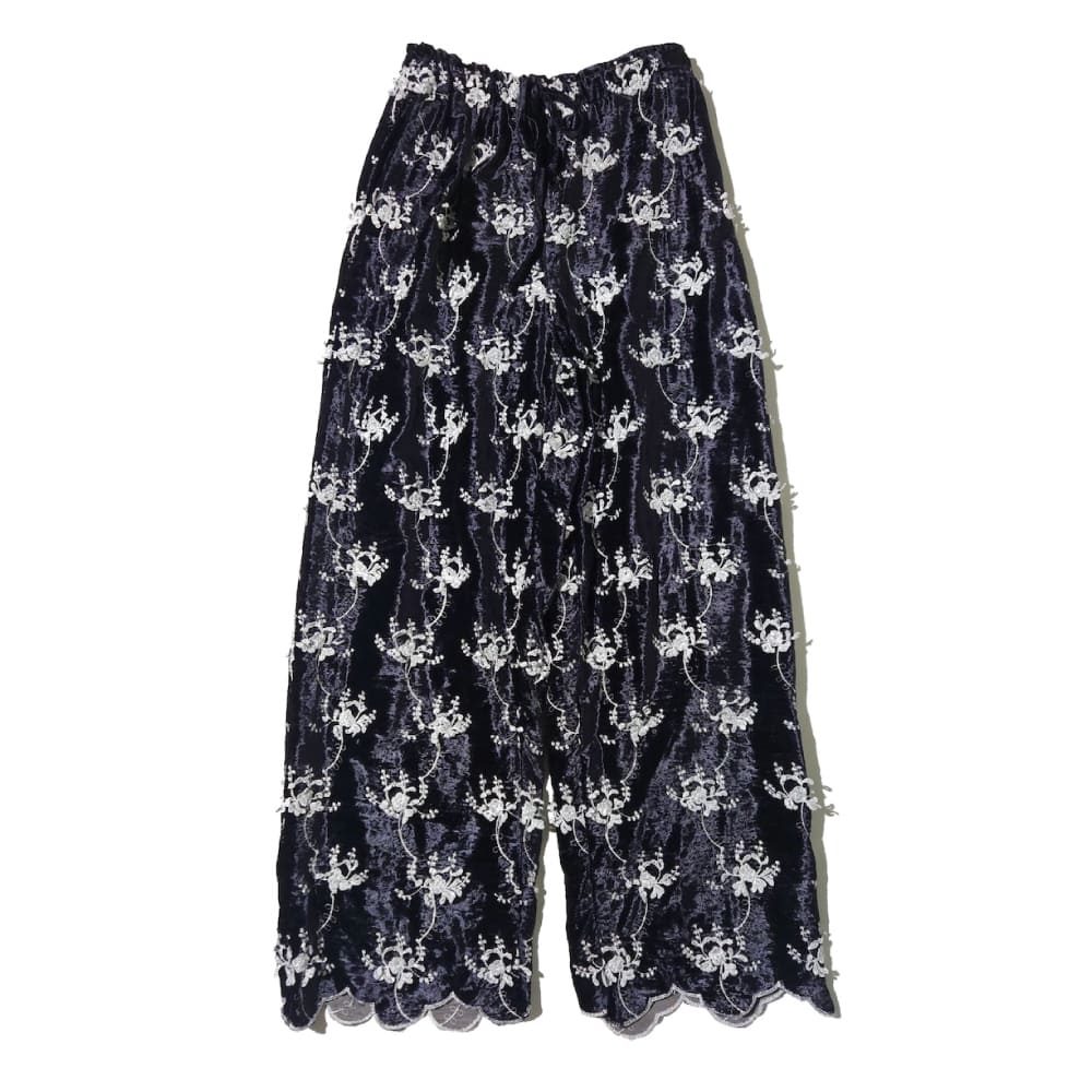 crinkle crinkle crinkle(クリンクルクリンクルクリンクル) velvet embroidery pants