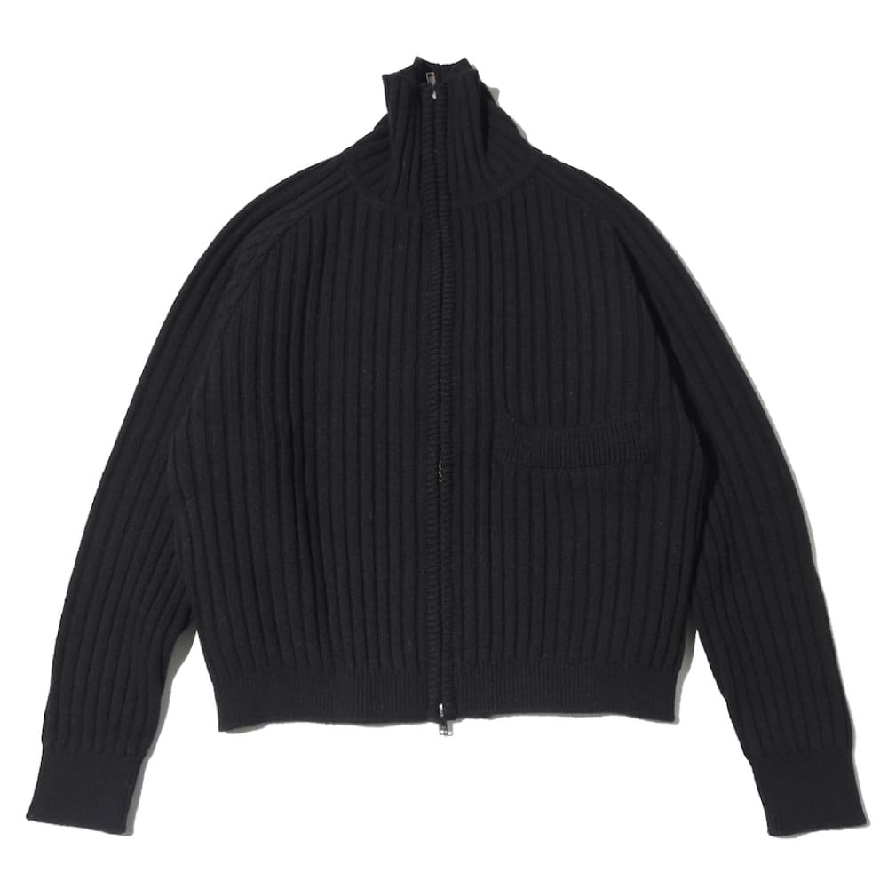 YOKE(ヨーク) Wide Rib Highneck Zip Cardigan
