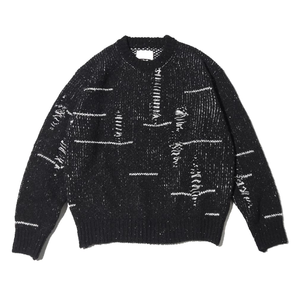 YOKE(ヨーク) Damaged Crewneck Sweater