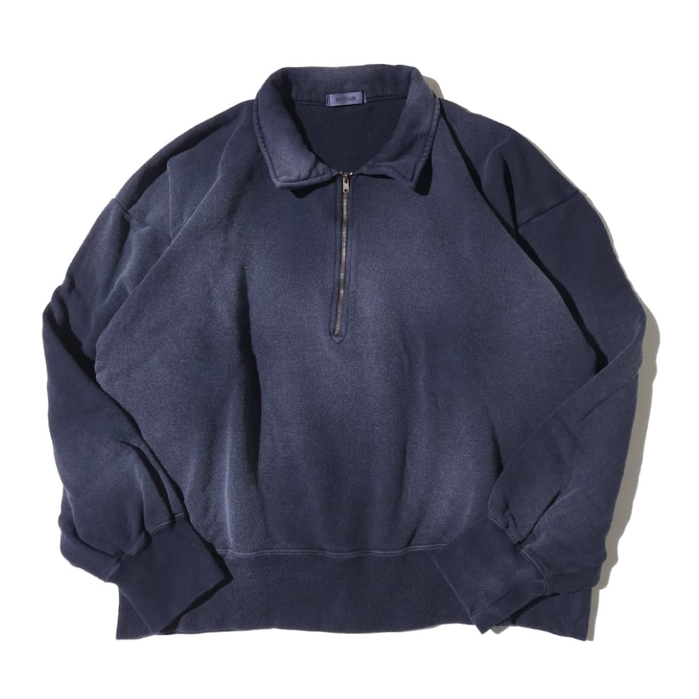 INTERIM(インテリム) VINTAGE FADE HALF ZIP COLLAR SWEAT SHIRT