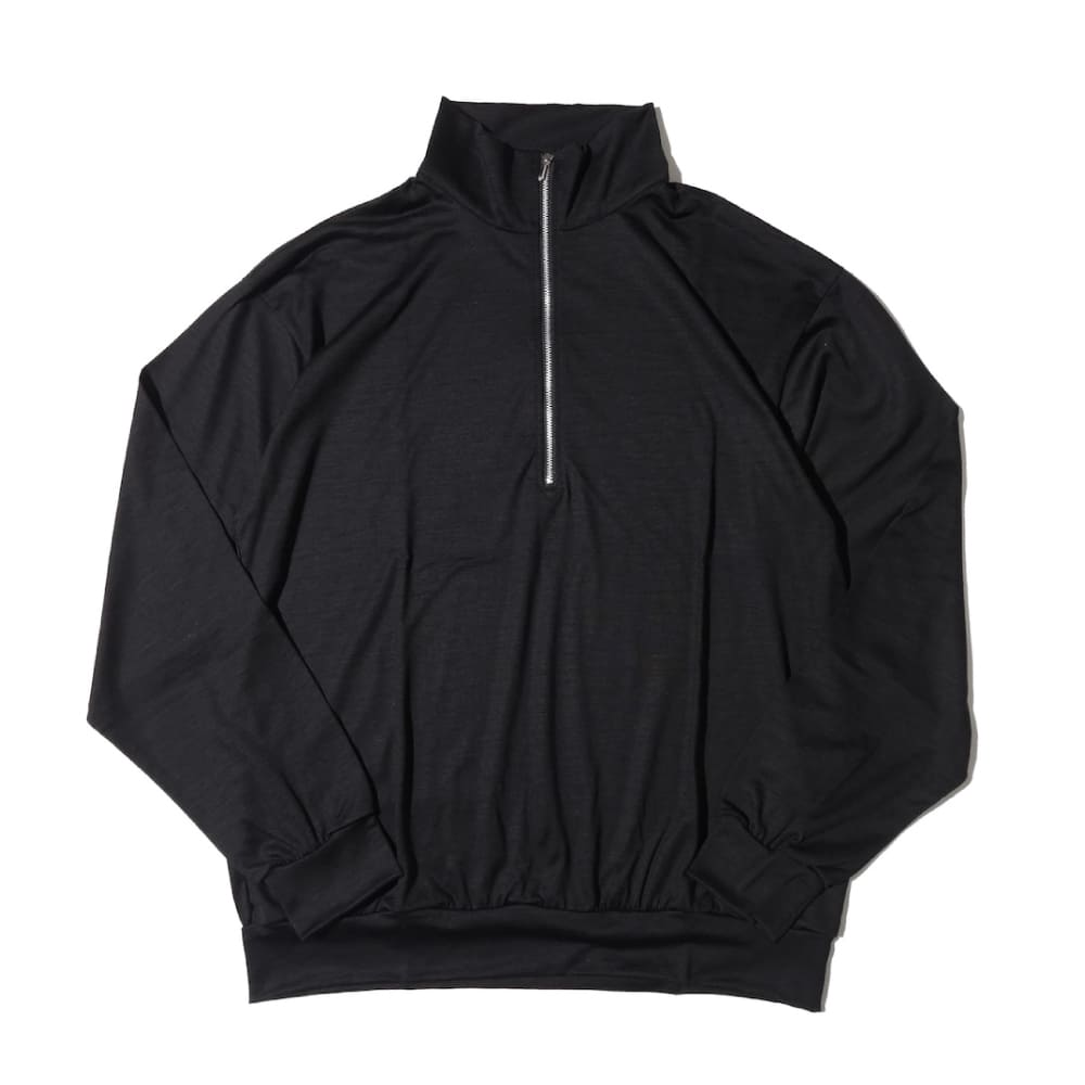 INTERIM(インテリム) EXTRA FINE MERINO WOOL JERSEY HIGH NECK HALF ZIP